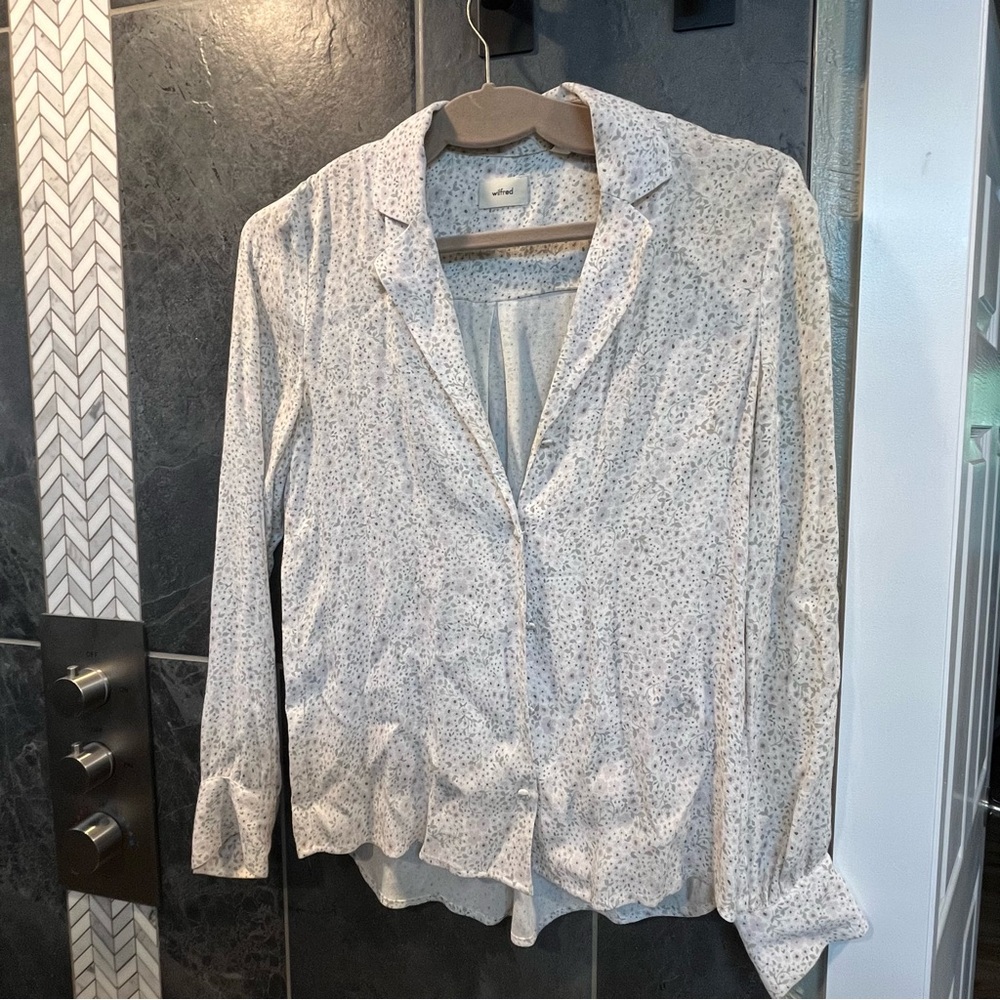 wilfred silk floral blouse XS